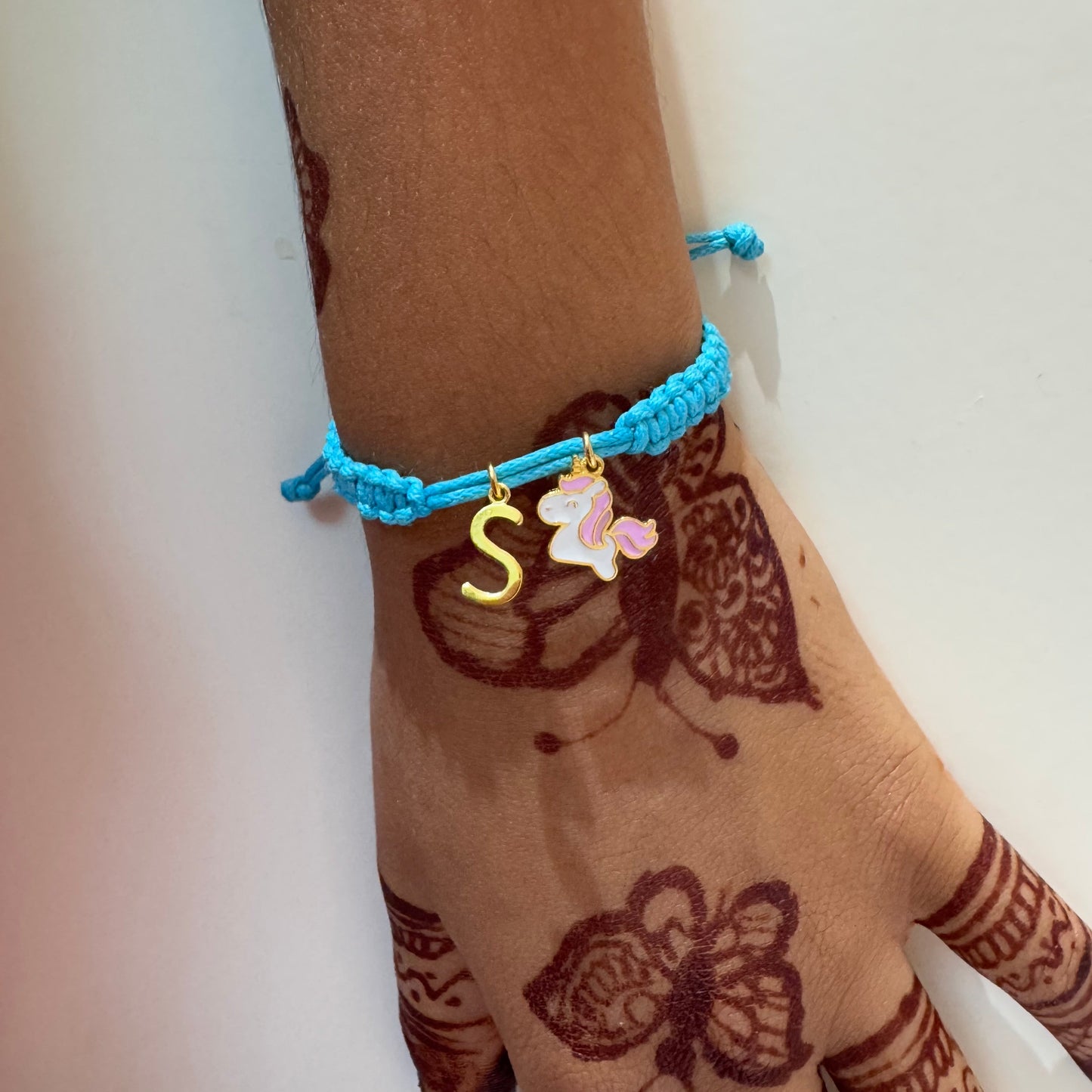 Unicorn Initial Adjustable Bracelet