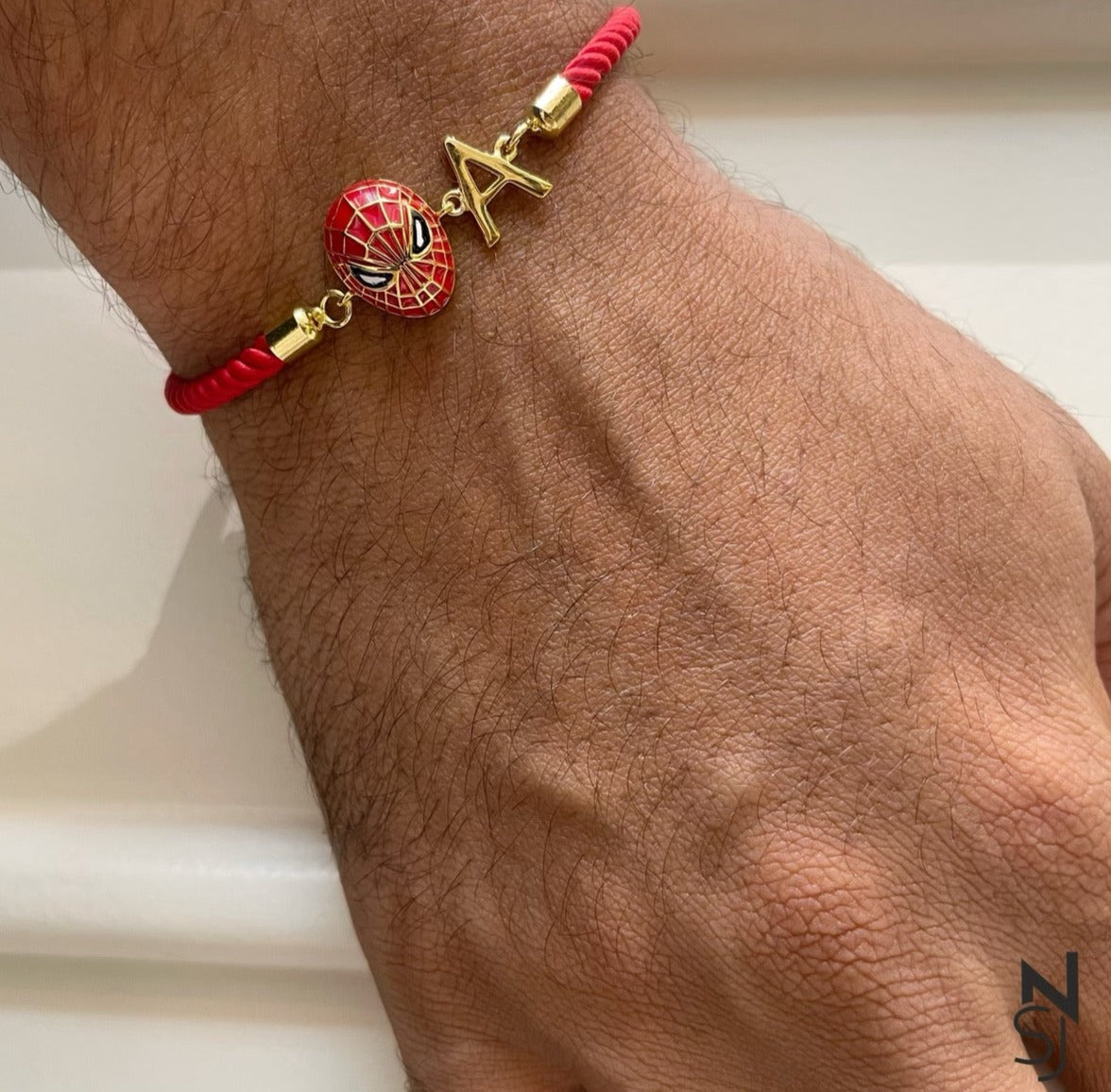 Adjustable Spiderman Initial Bracelet