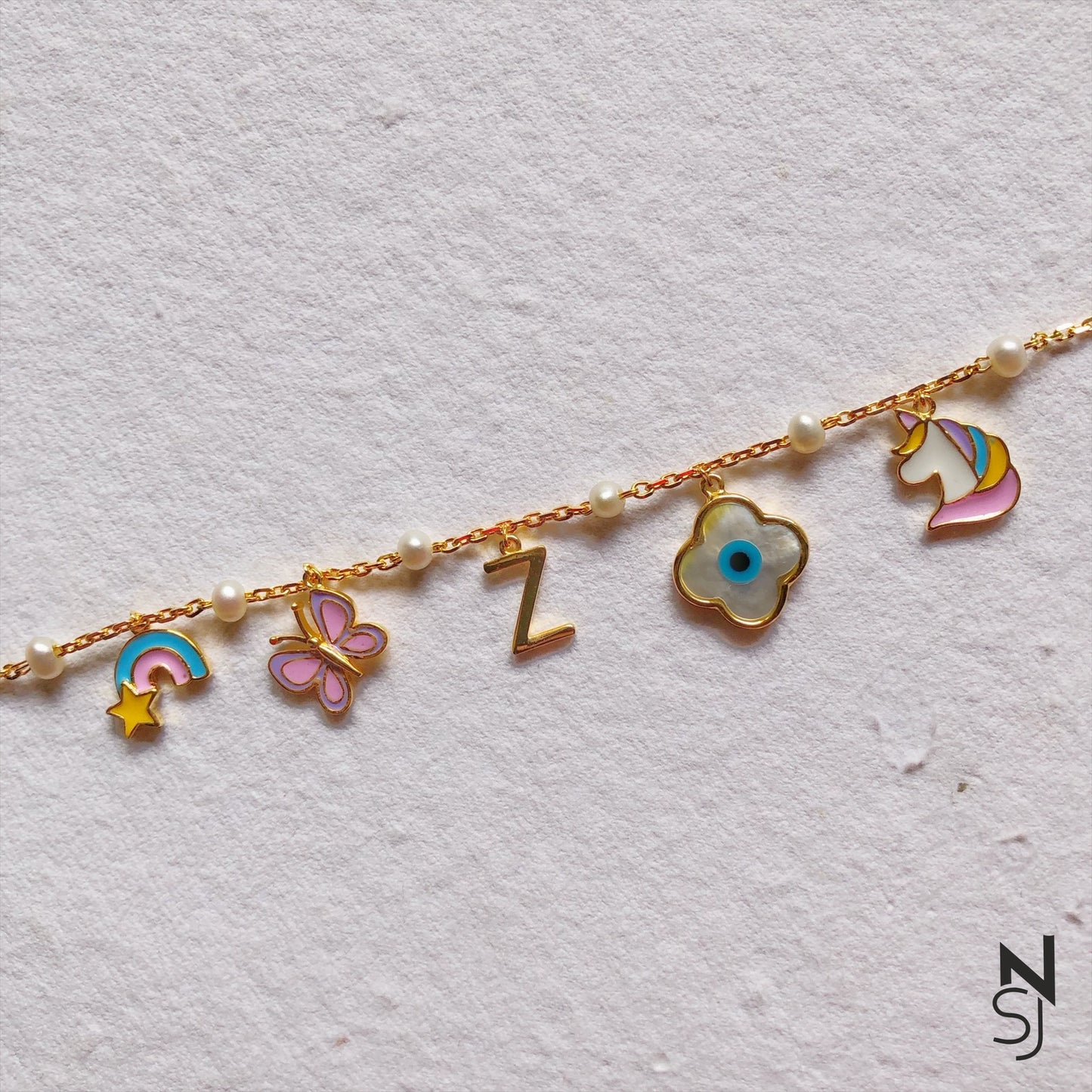 Custom Initial Charm Bracelet