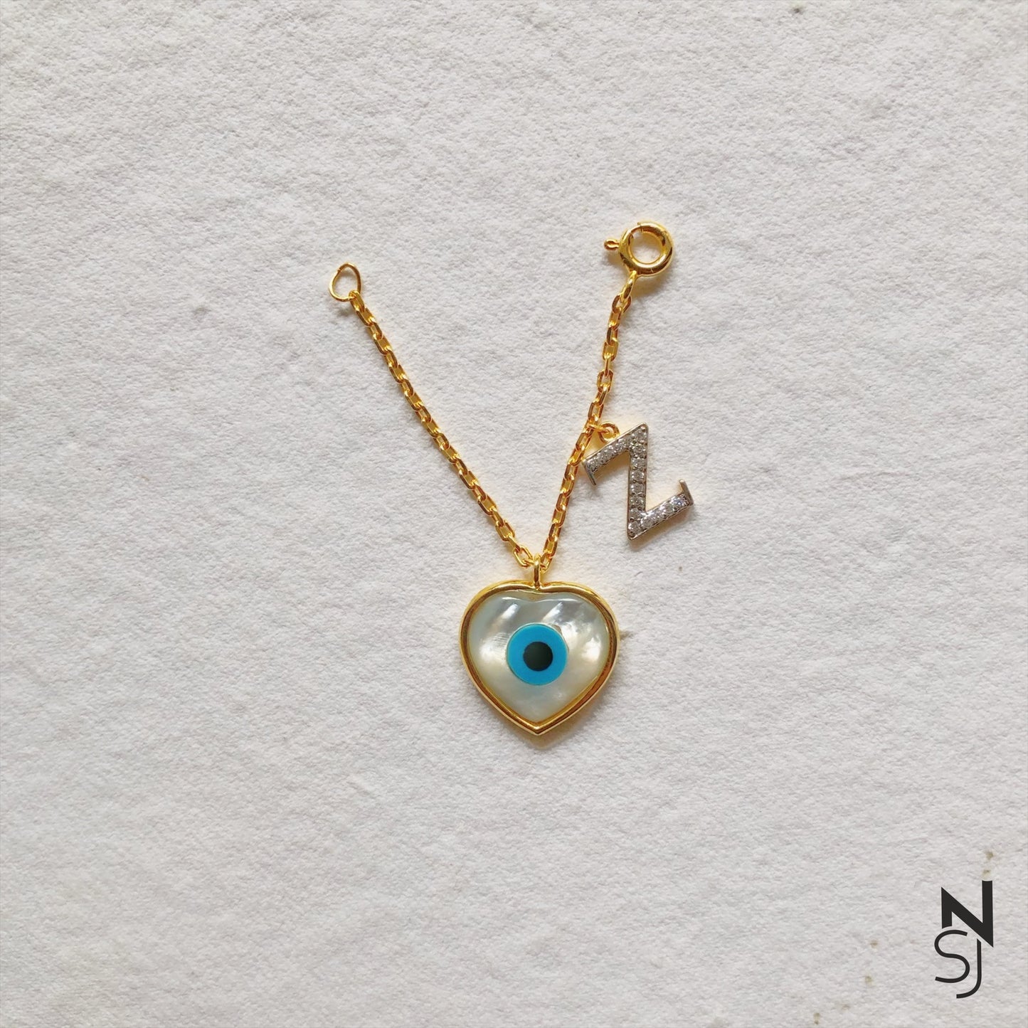 Studded Initial Watch Charm