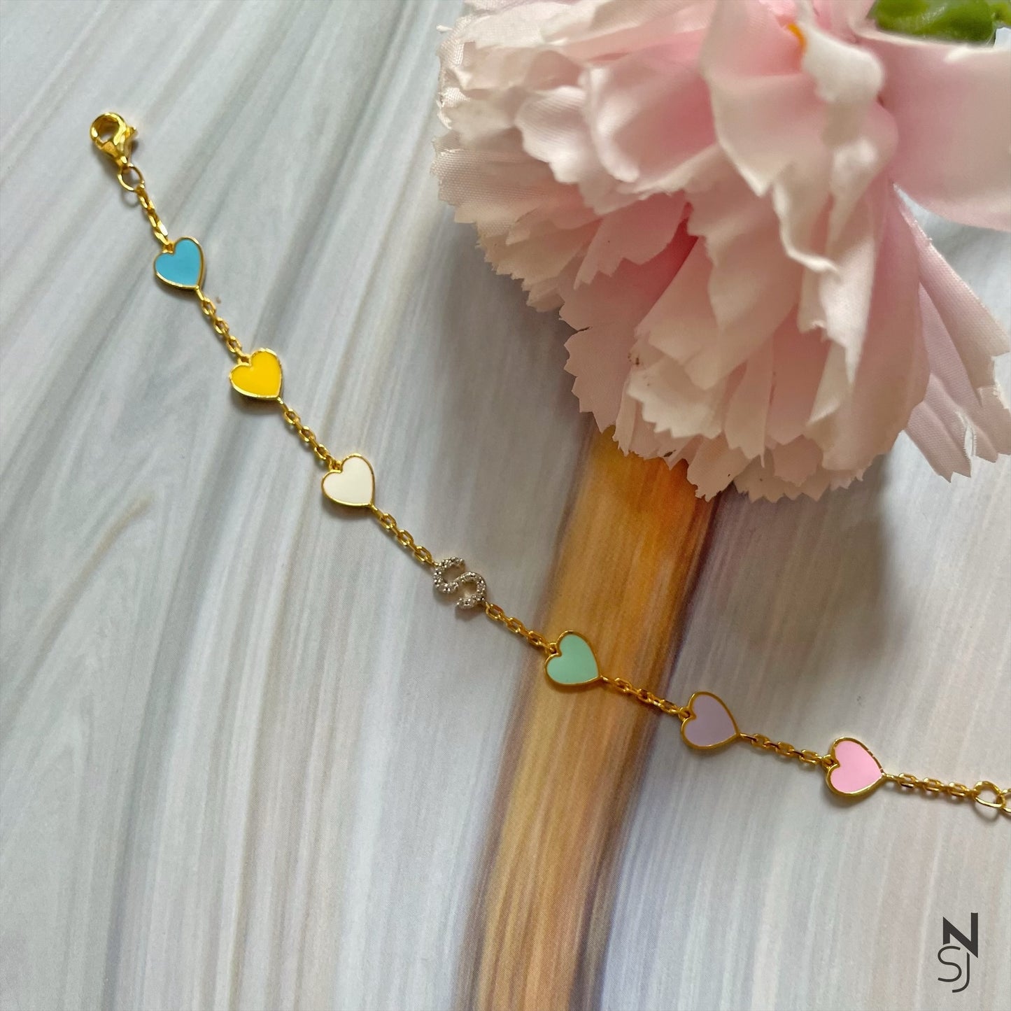 Heartsong Initial Bracelet