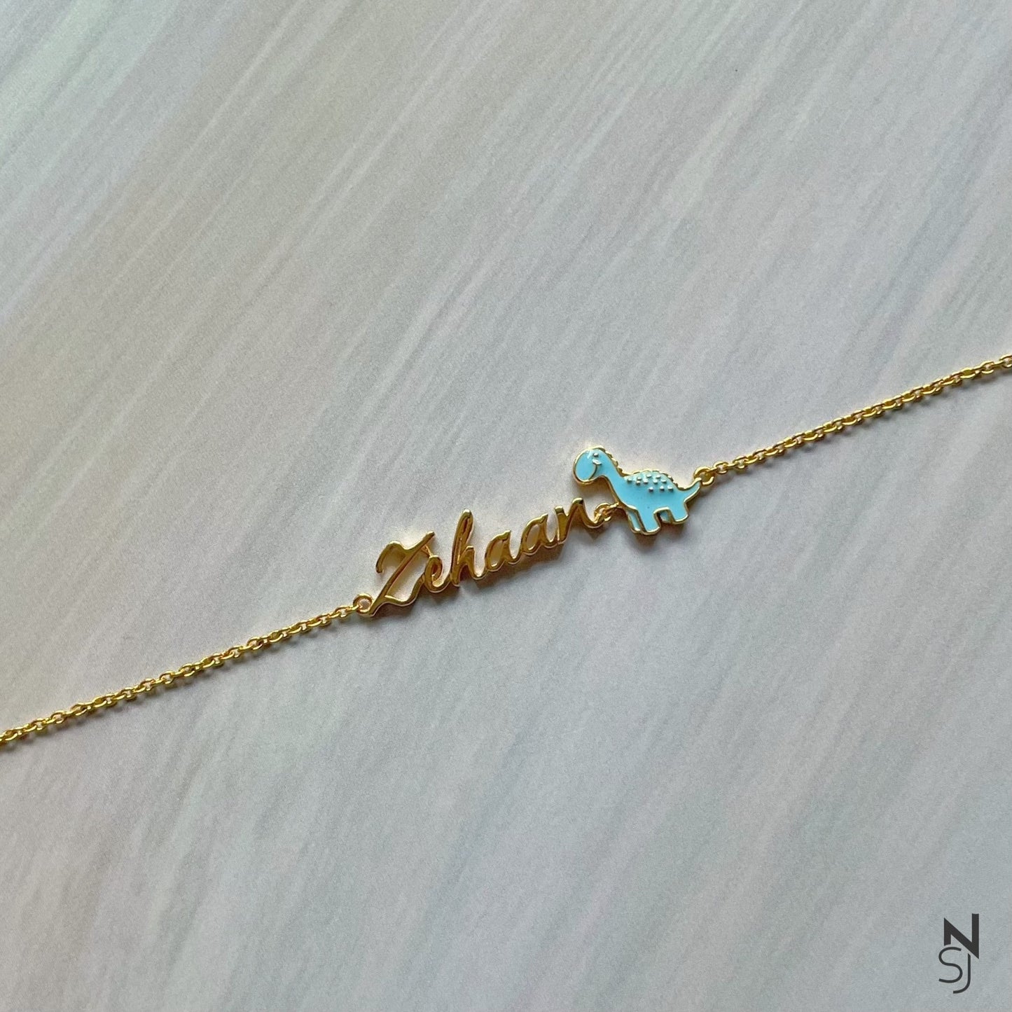 Custom Name Dino Love Bracelet