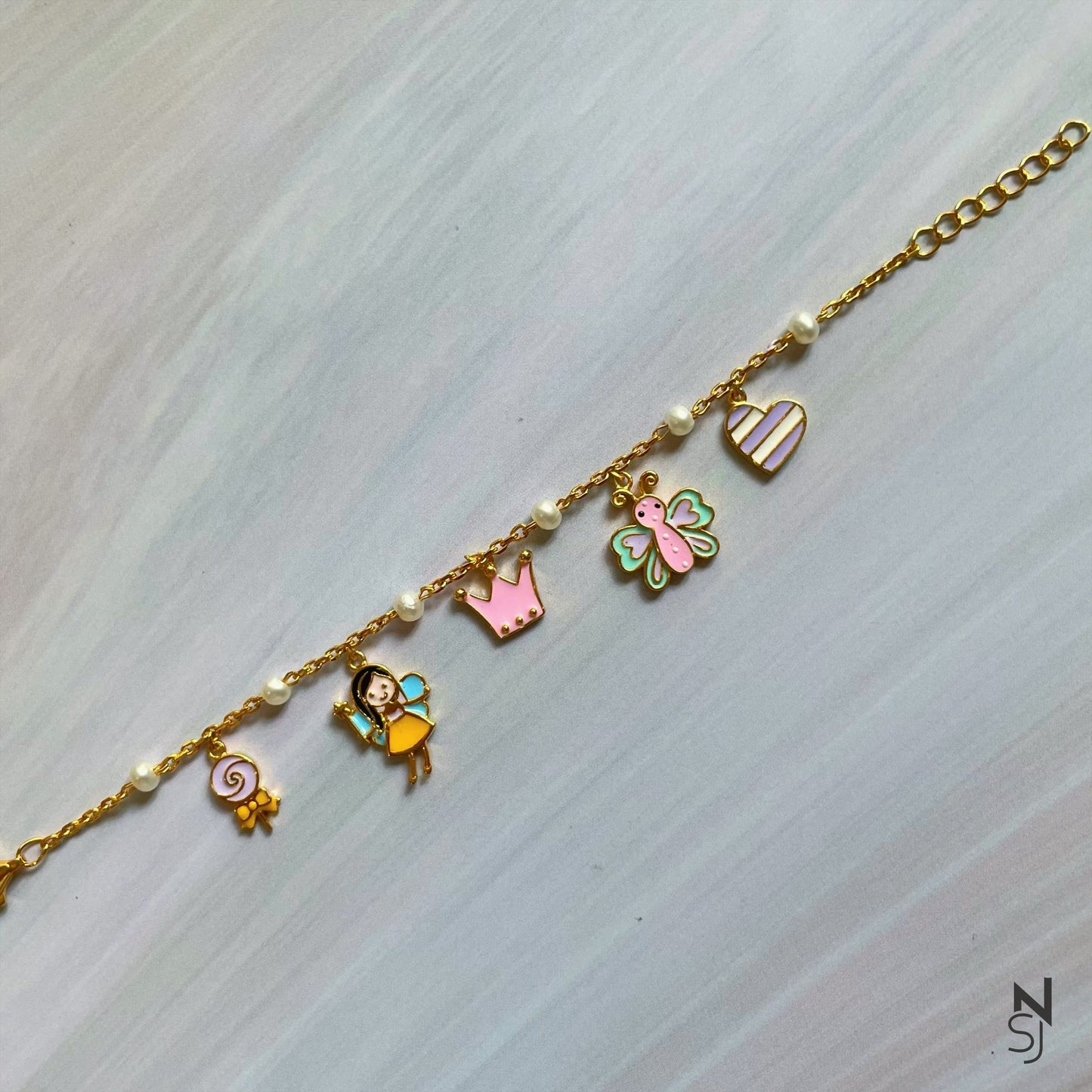 Custom Initial Charm Fairy Bracelet