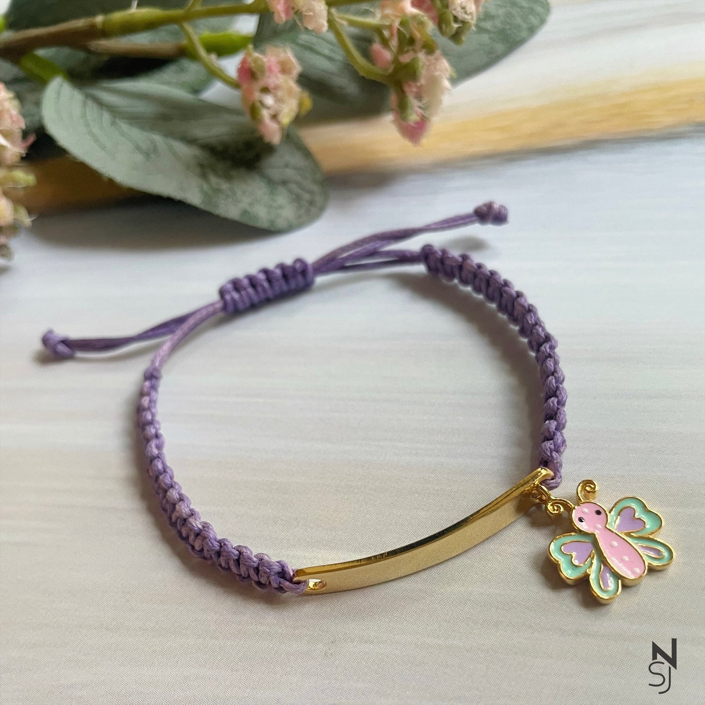 Butterftly Adjustable Name Bracelet