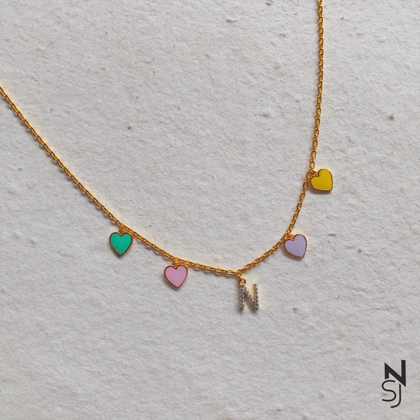 Heartsong Initial Neckchain & Dangling Heart Set