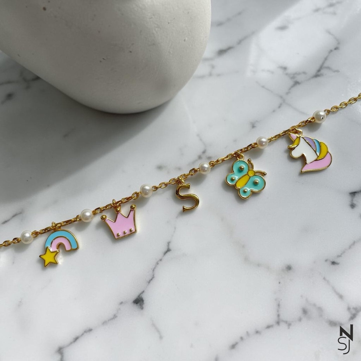 Custom Initial Charm Bracelet