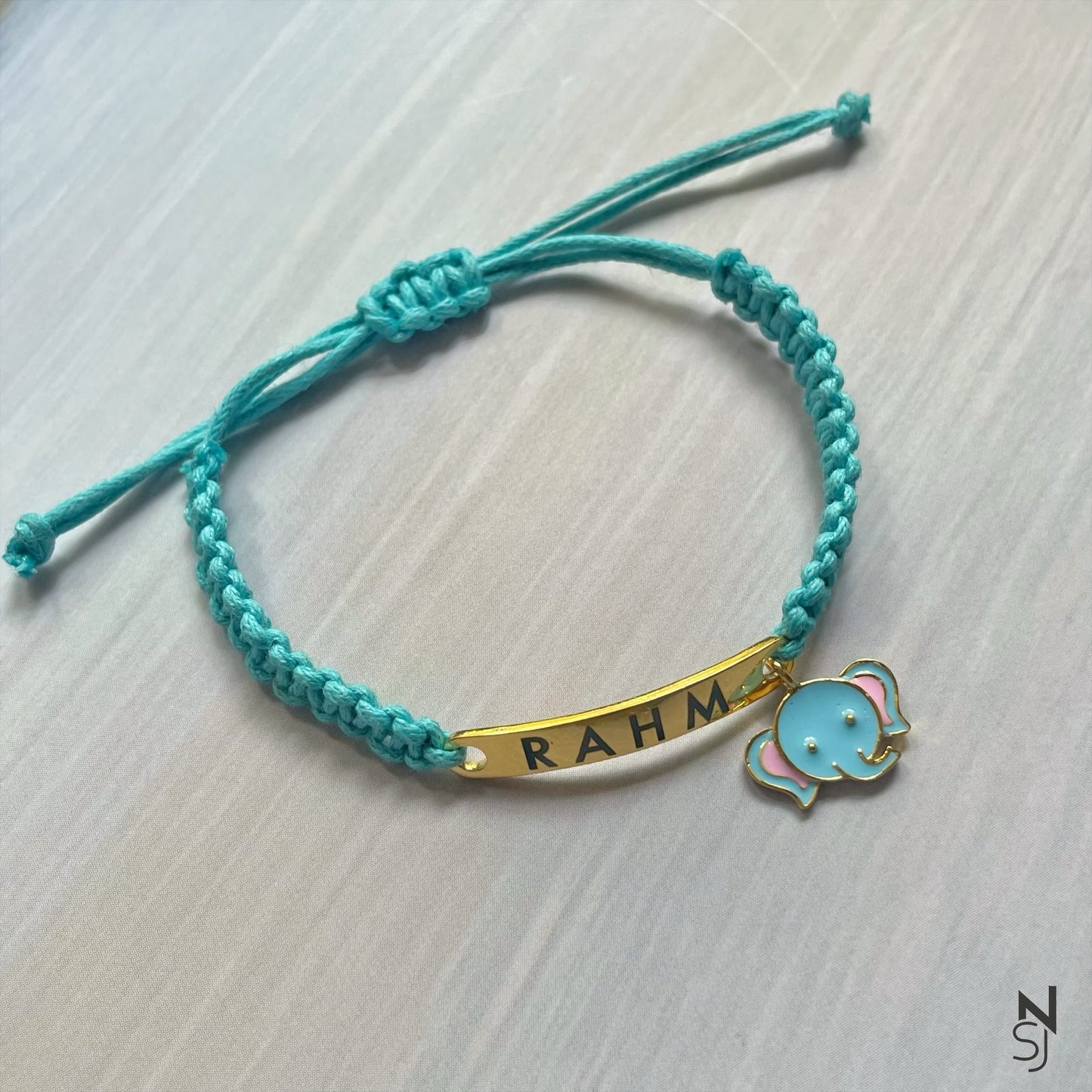 Custom Name Elephant Bracelet