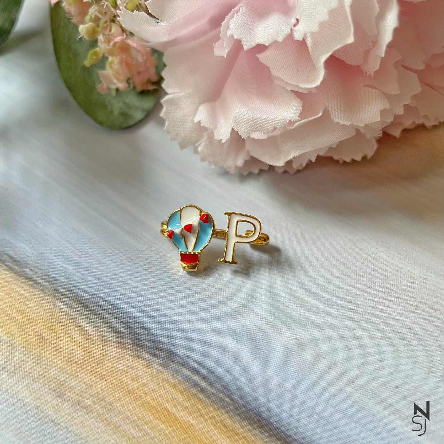 Hot Air Balloon Initial Collar Pin