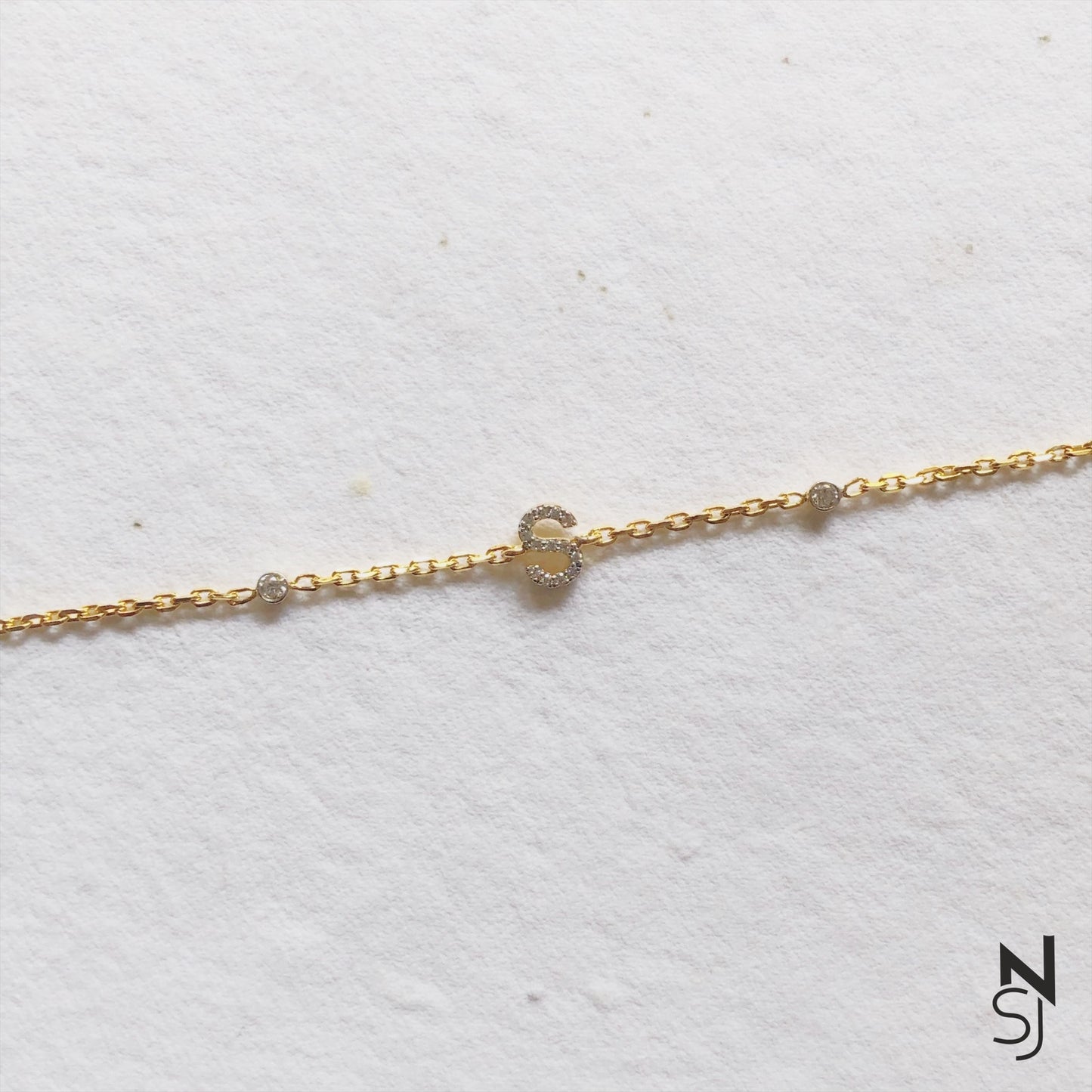 Studded Initial Bracelet