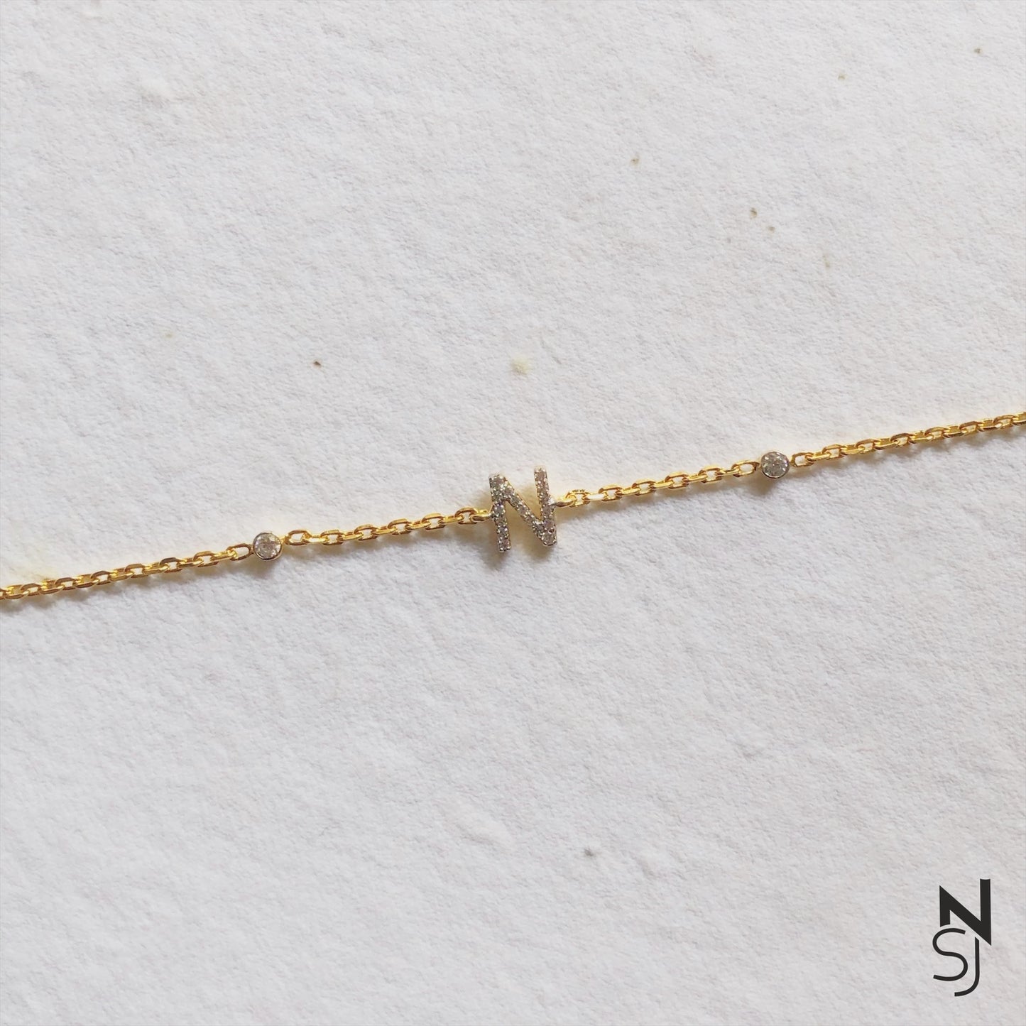 Studded Initial Bracelet