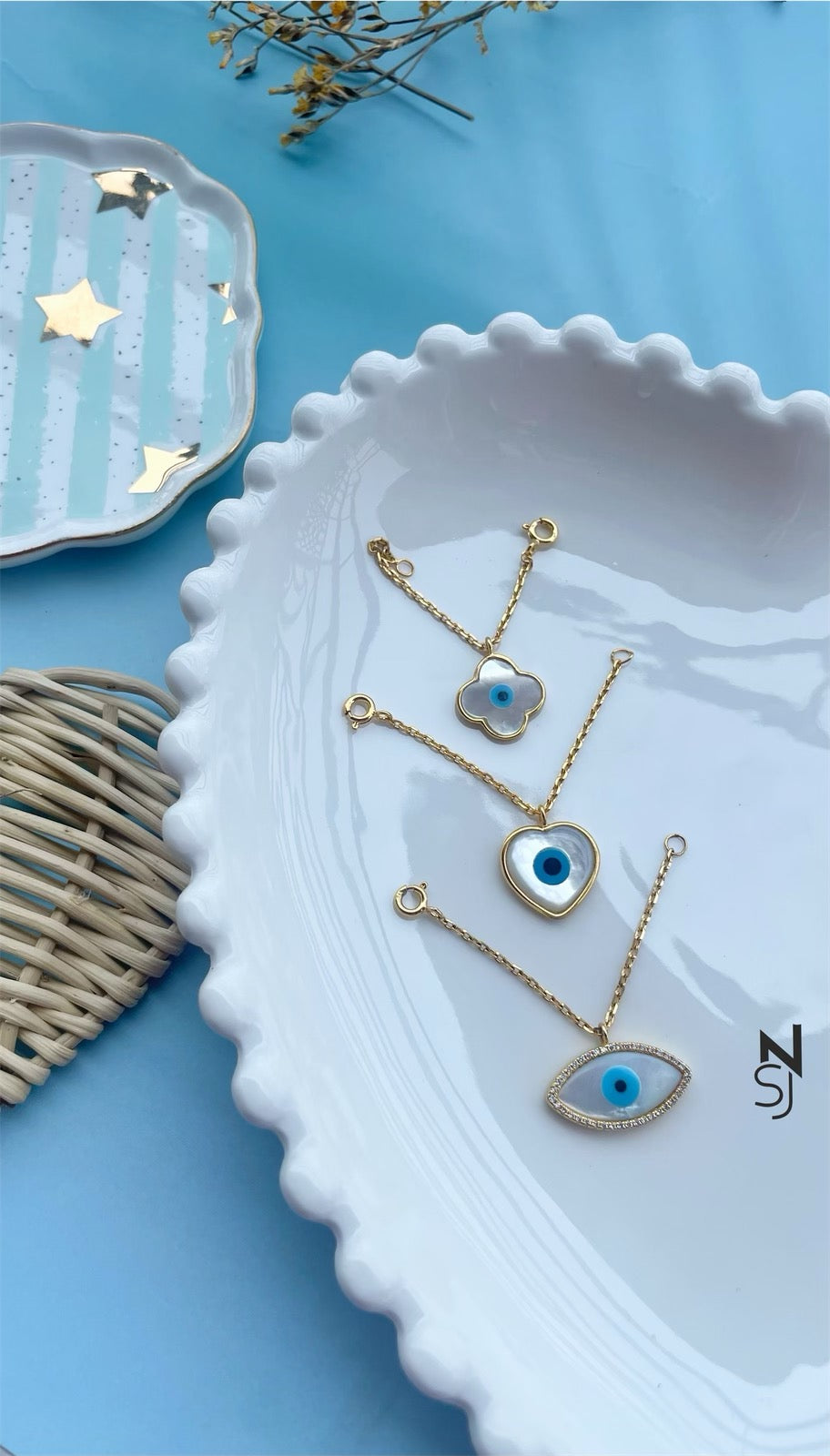 Studded Evil Eye Watch Charm