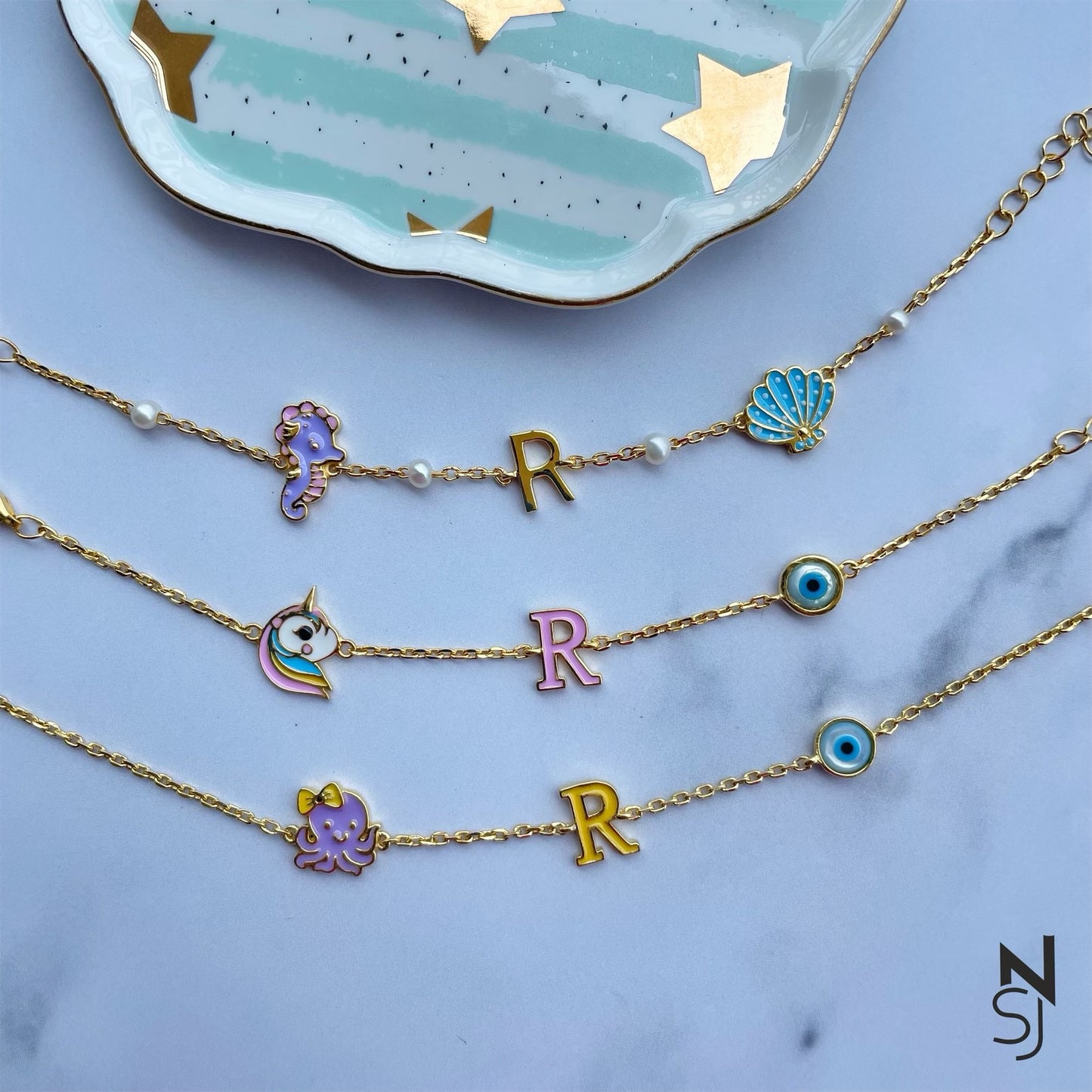 Custom Initial Sea World Bracelet