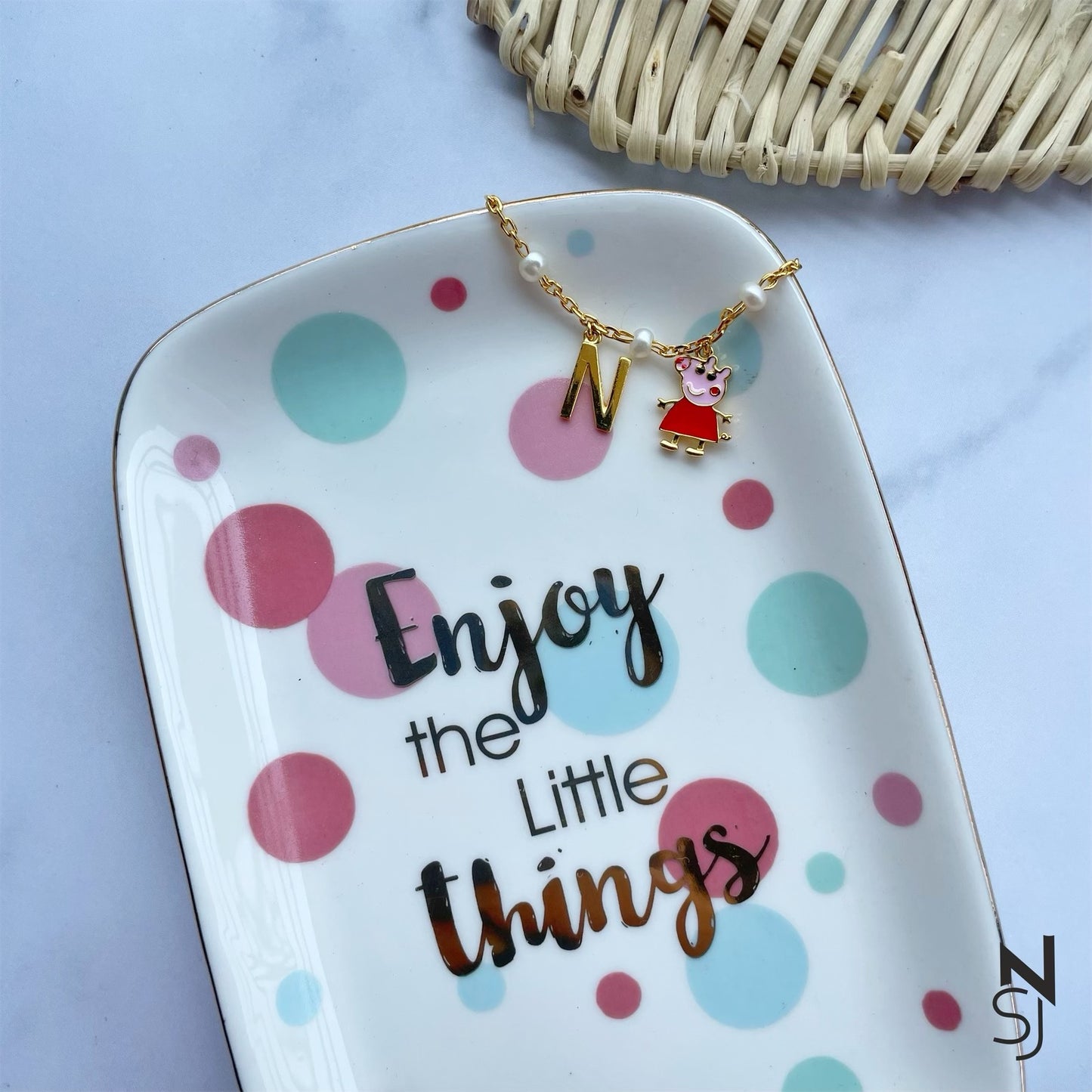 Custom Initial Peppa Pig Bracelet