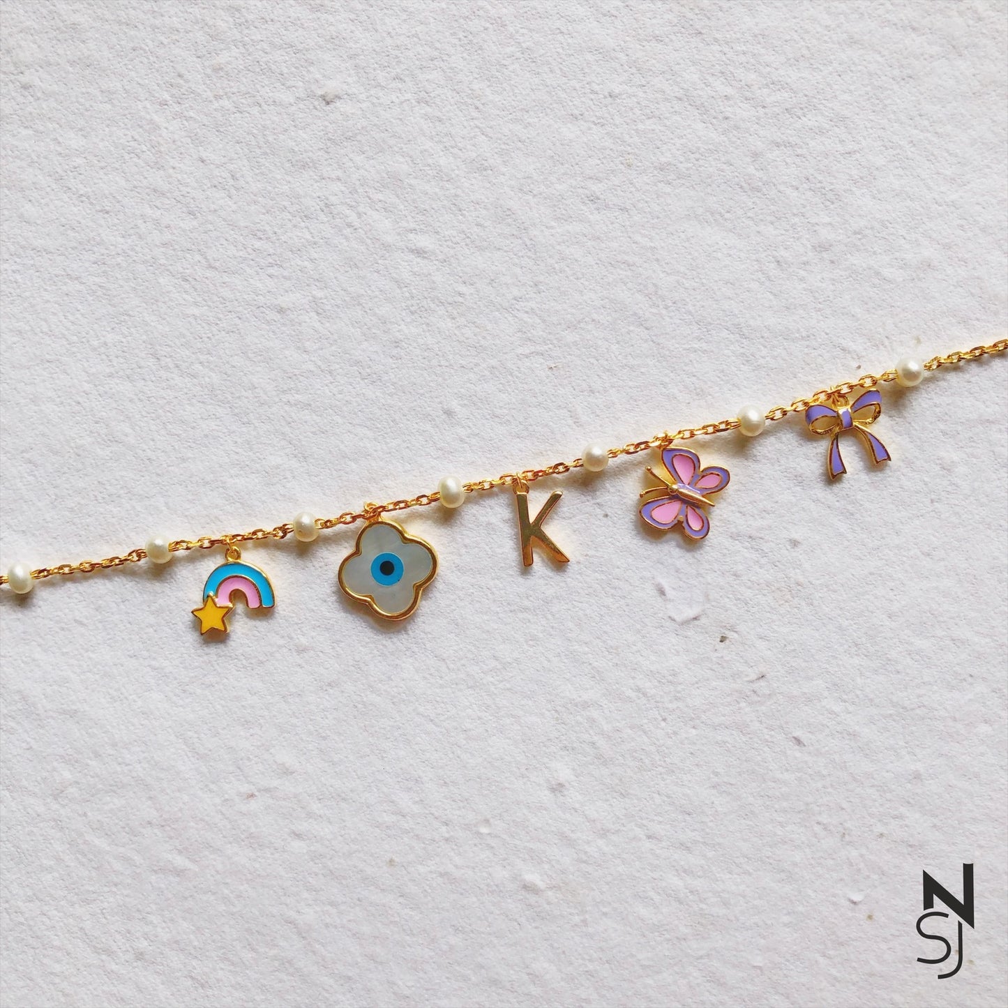 Custom Initial Charm Bracelet