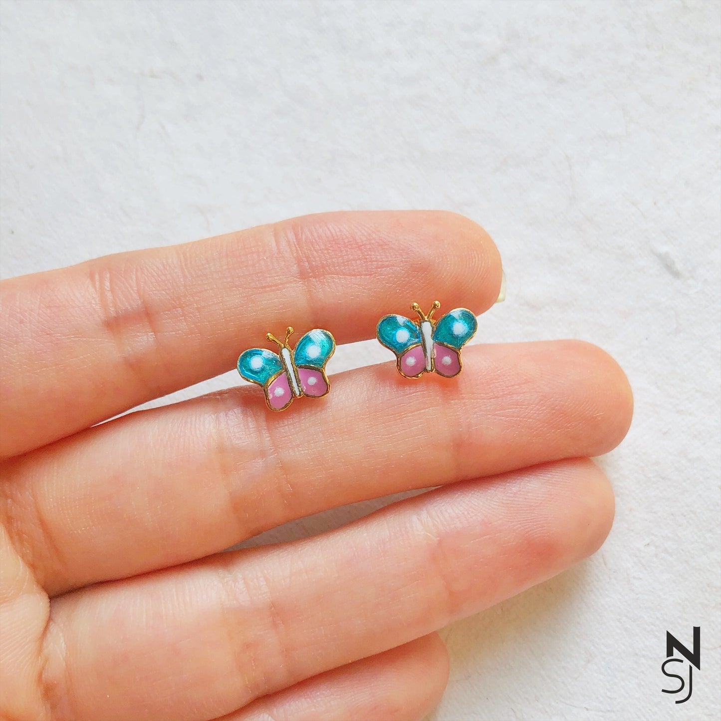 Butterfly Studs | Personalised 925 Silver Jewellery for Kids | Niashine