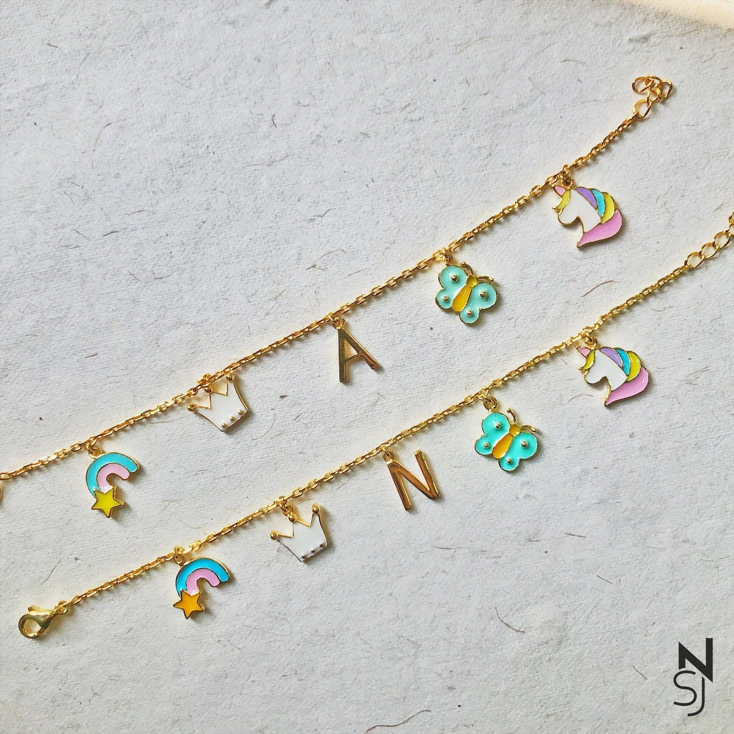Charm Bracelet with Custom Initial