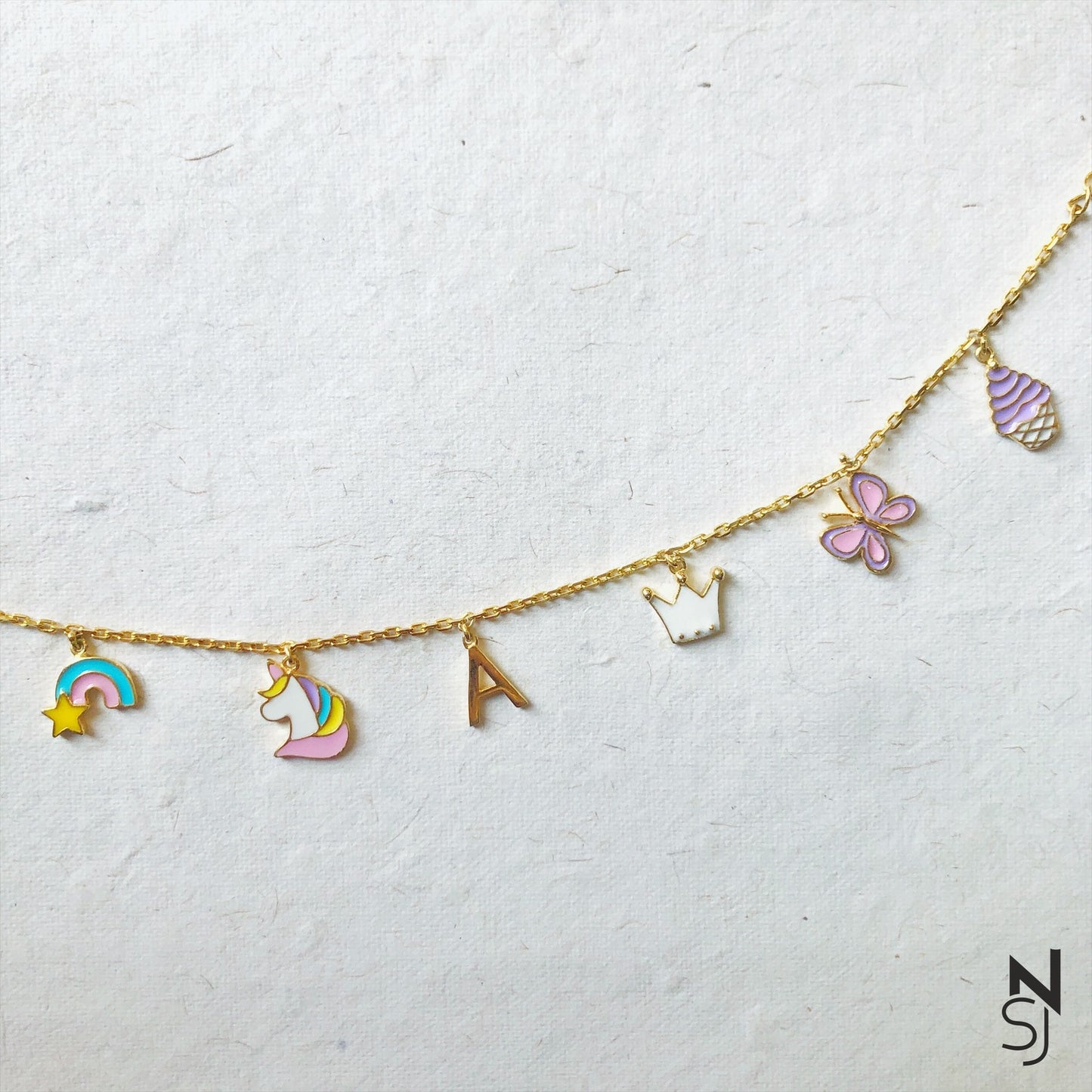 Charm Bracelet with Custom Initial