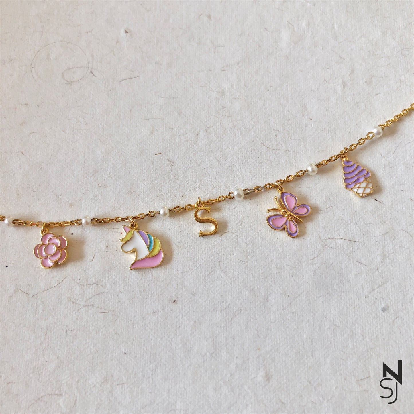 Charm Bracelet with Custom Initial