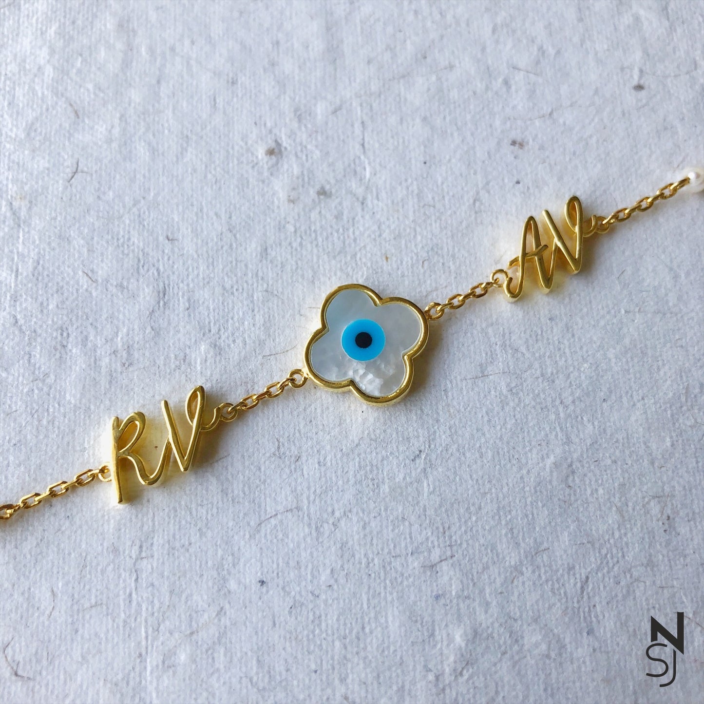 Evil Eye Bracelet with Initials