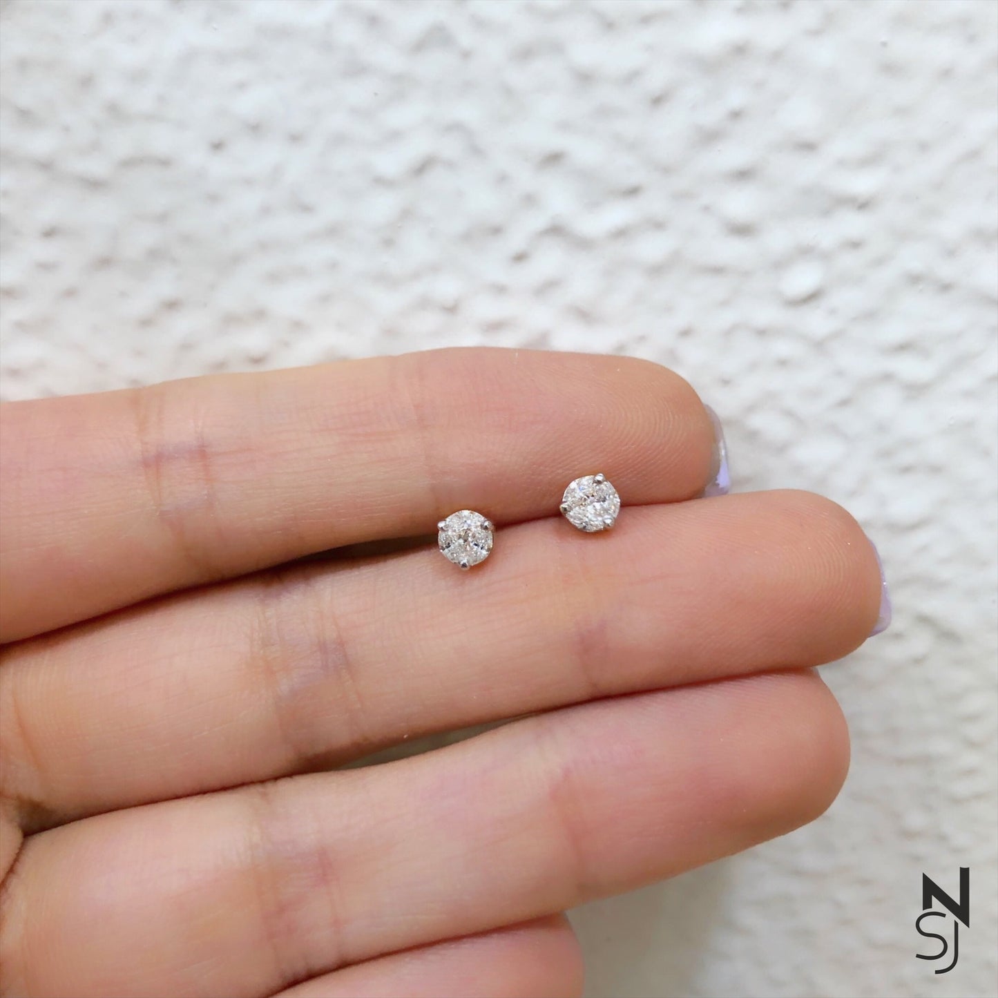 Studs in Diamond Pressure Setting | Personalised 925 Silver Jewellery for Kids | Niashine