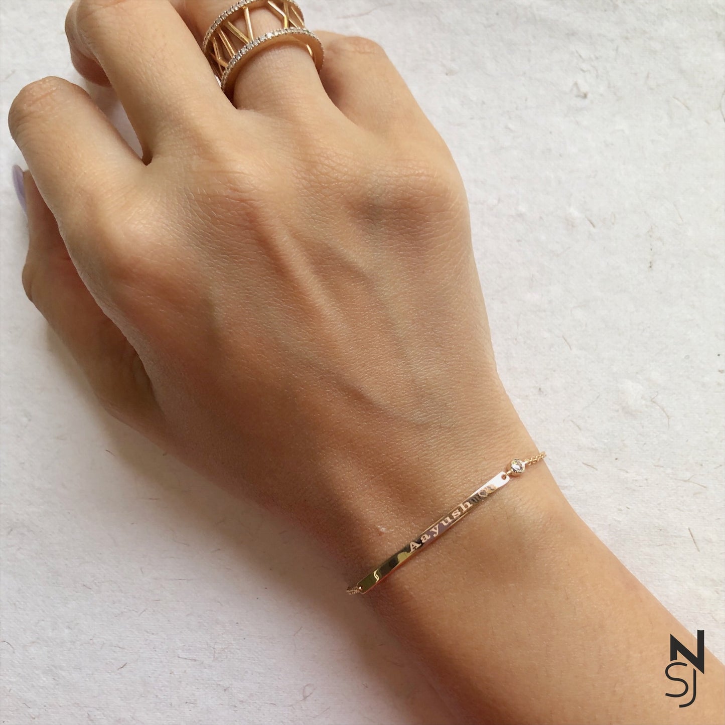 Custom Name Diamond Studded Bracelet
