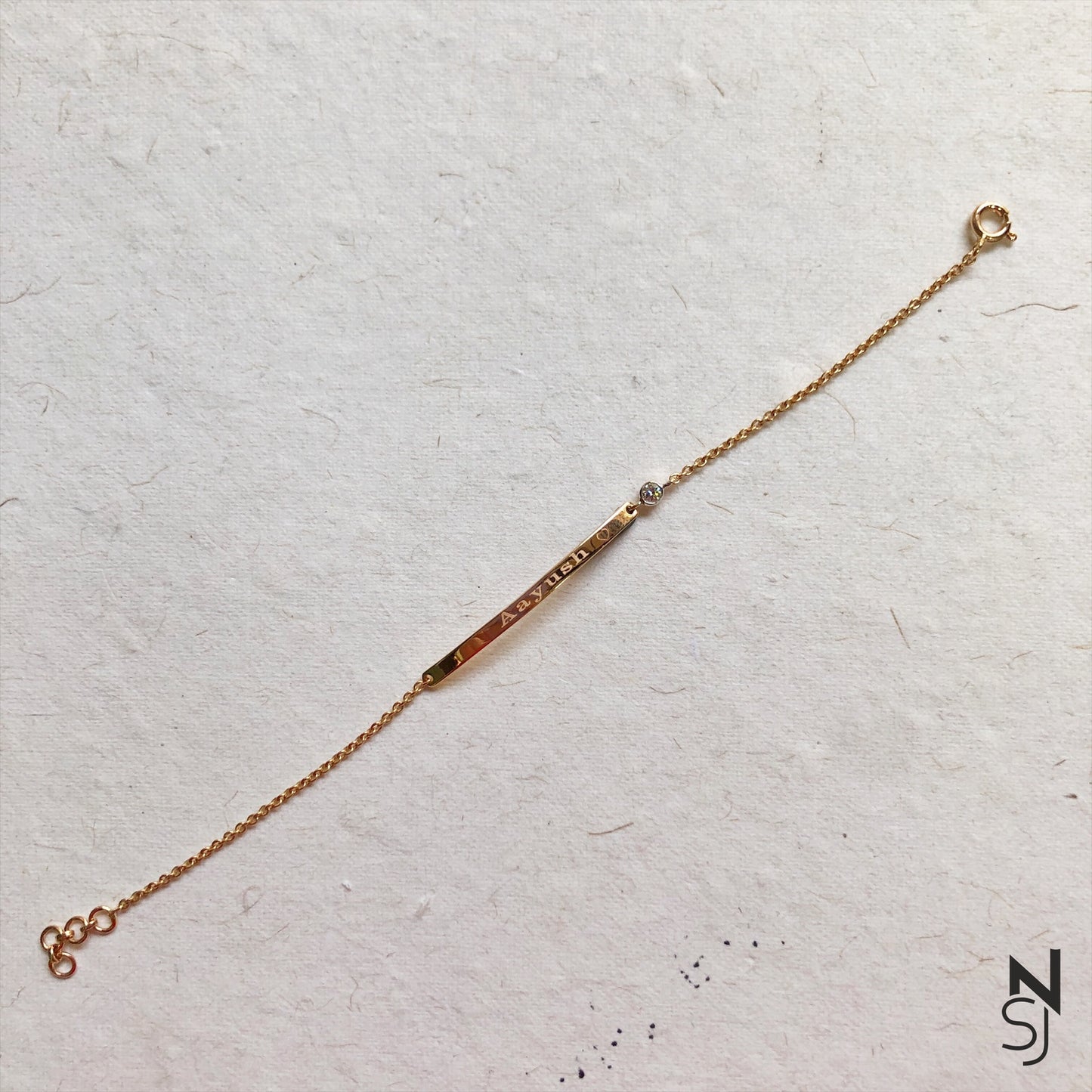 Custom Name Diamond Studded Bracelet