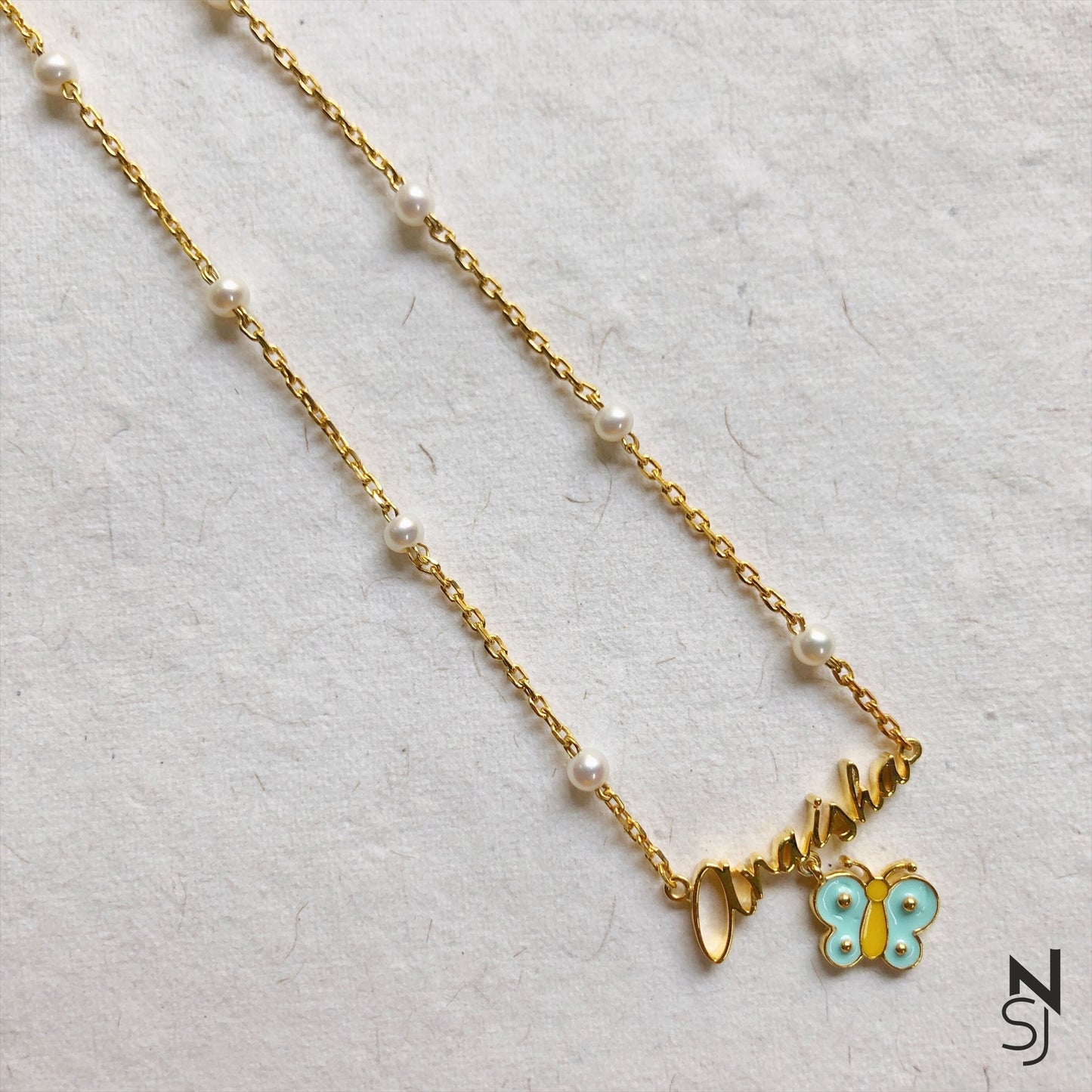 Custom Name Neckchain with a Butterfly Hanging