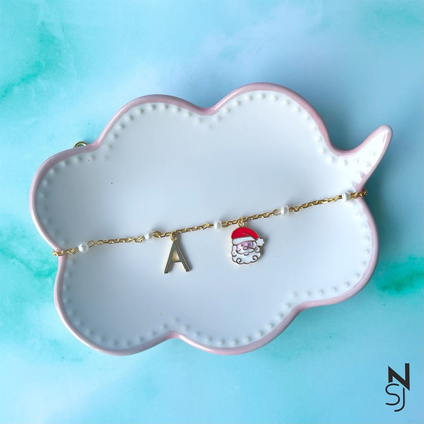 Custom Initial Santa Bracelet