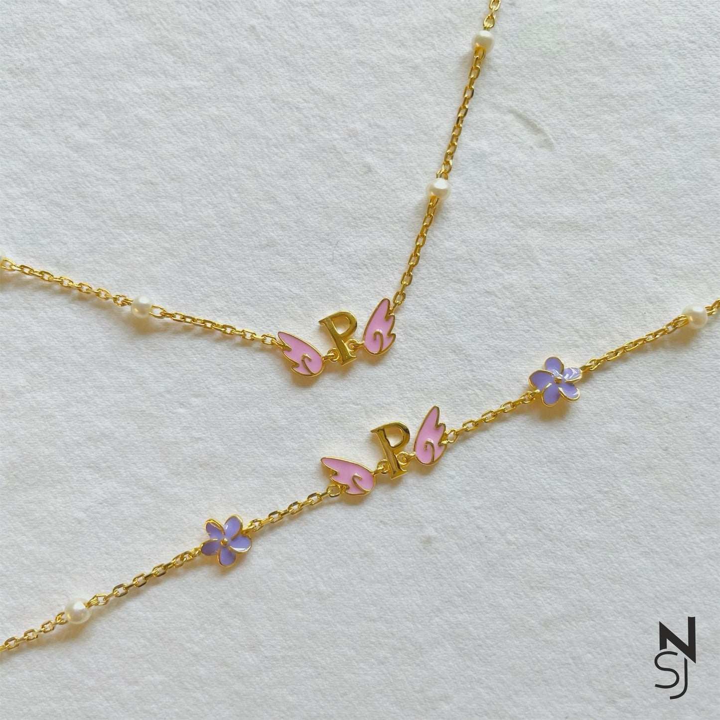 Angel Wing Neckchain & Bracelet Set