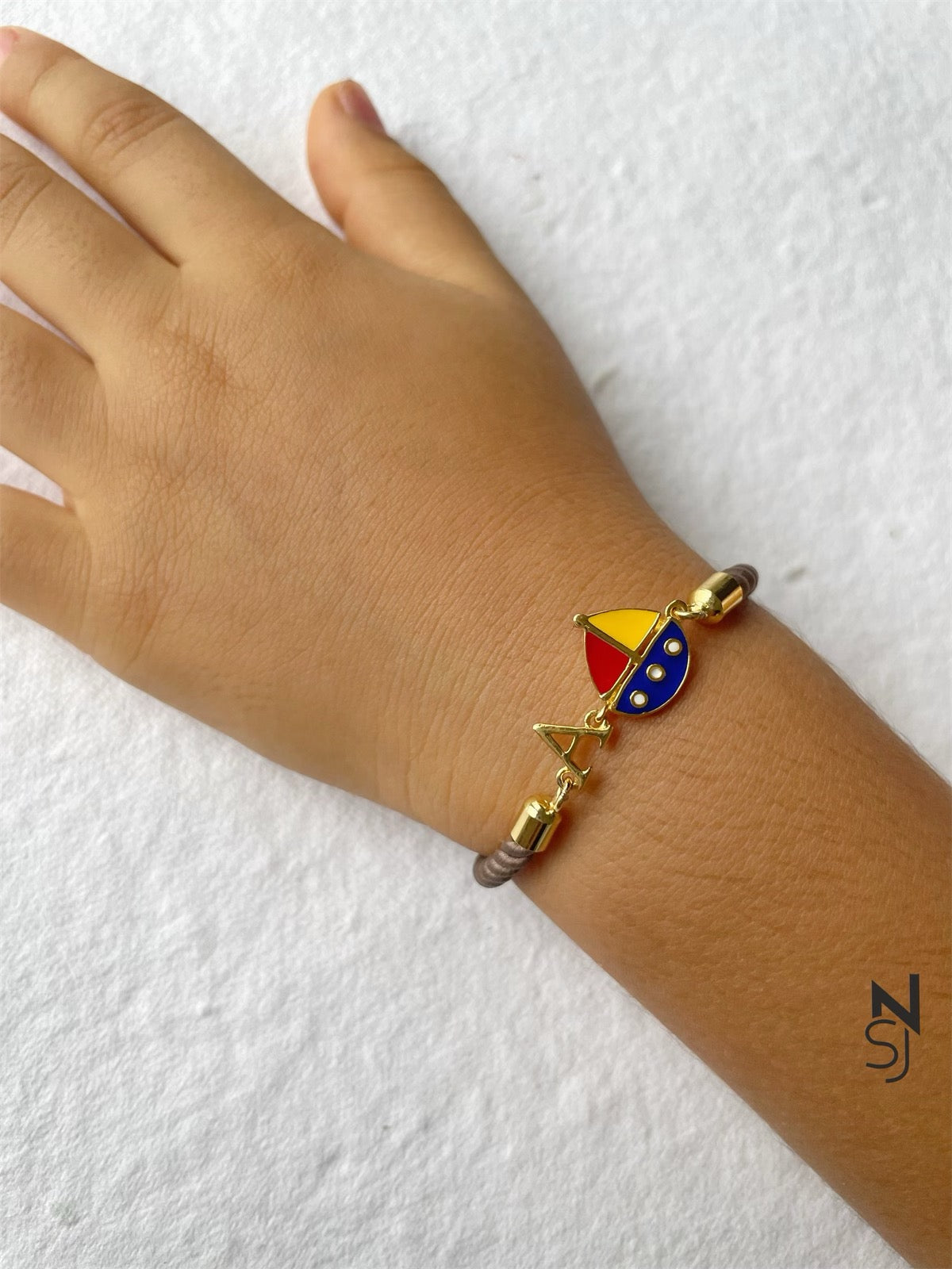 Sailboat Initial Bracelet | Personalised 925 Silver Jewellery for Kids | Niashine