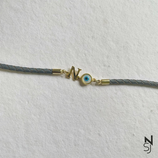 Initial & Evil Eye Bracelet | Personalised 925 Silver Jewellery for Kids | Niashine