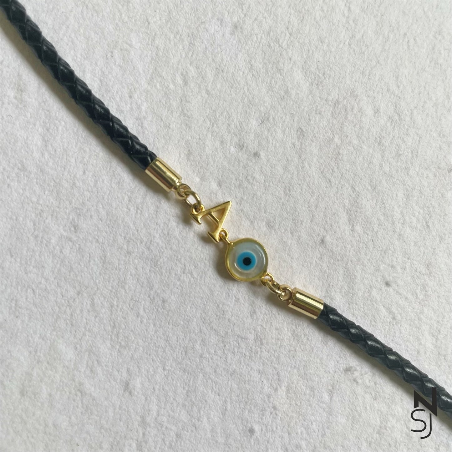 Initial & Evil Eye Bracelet