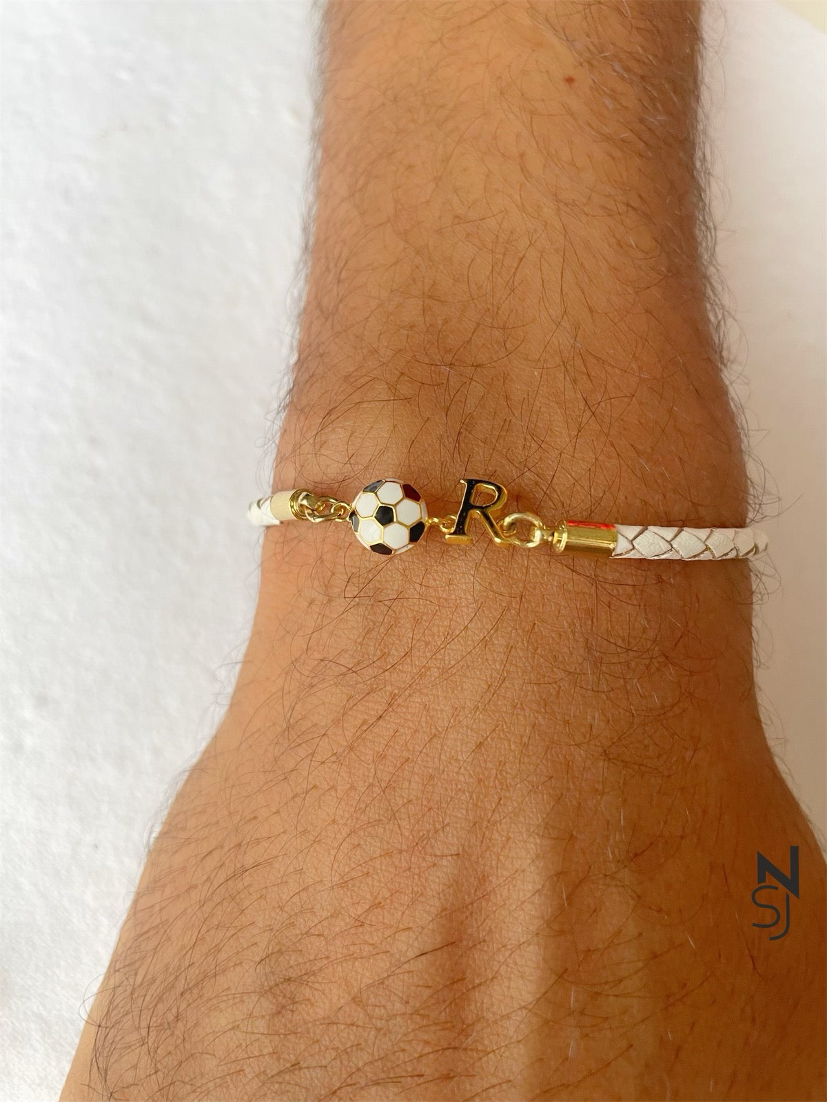 Initial & Football Bracelet