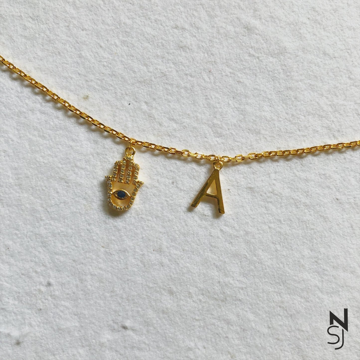 Custom Initial Hamsa Bracelet
