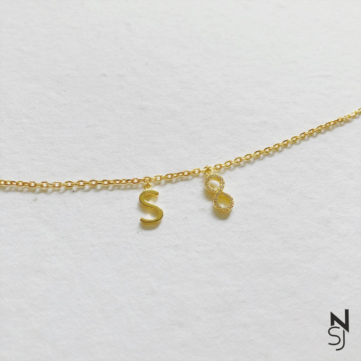 Custom Initial Infinity Bracelet