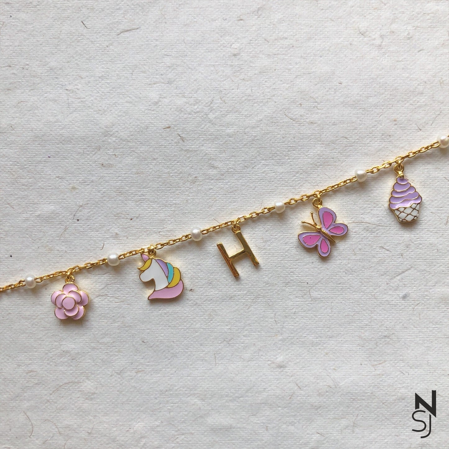Happy & You know it! Charm Bracelet | Personalised 925 Silver Jewellery for Kids | Niashine
