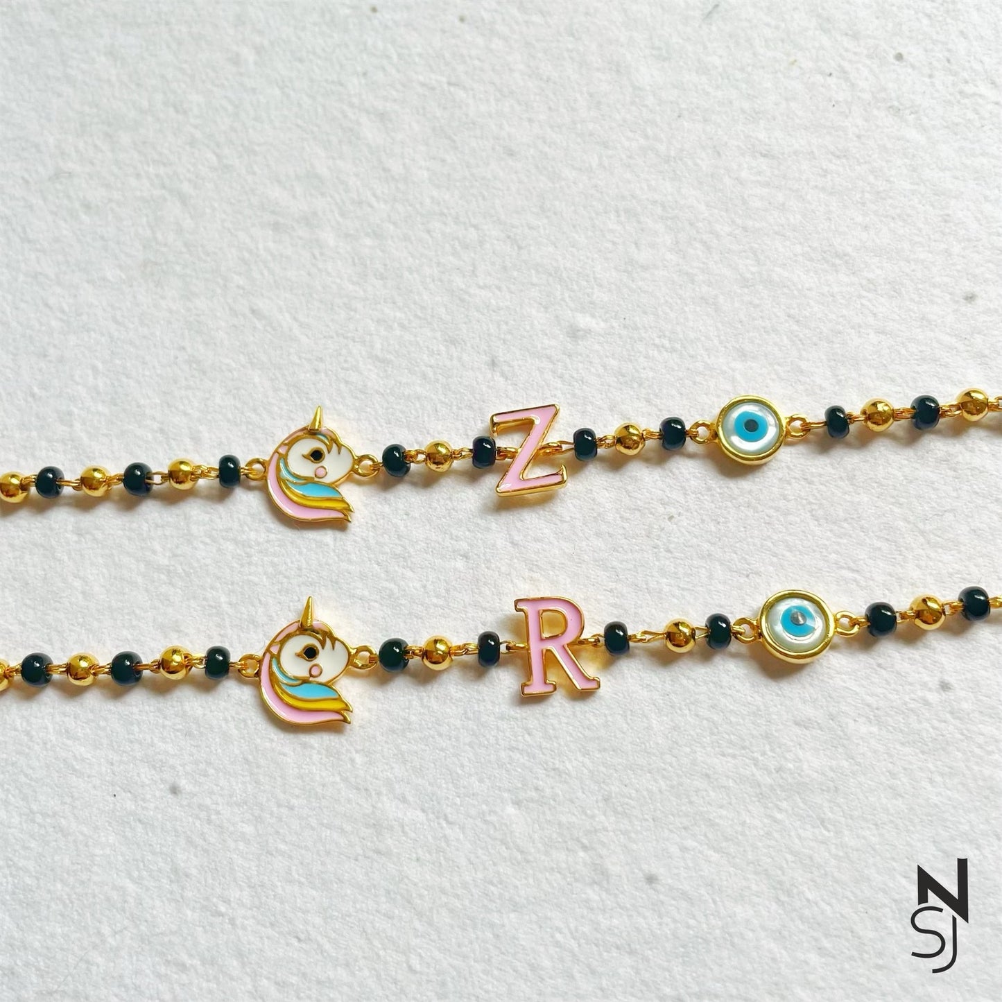 Unicorn, Evil Eye and Custom Initial Nazariya