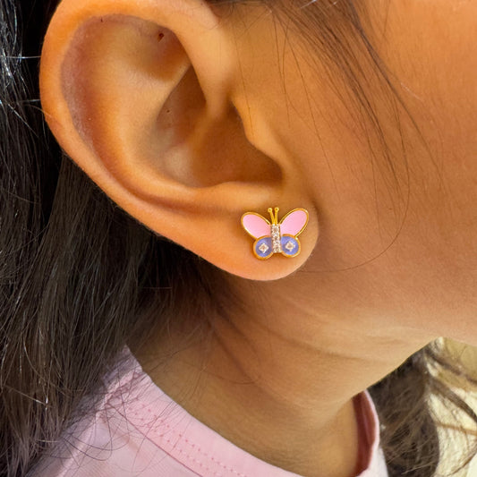 Studded Butterftly Studs