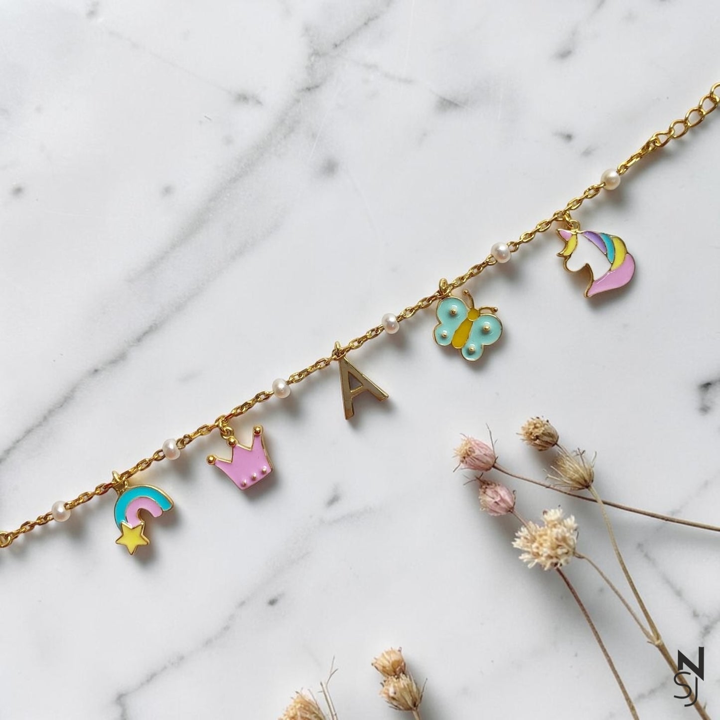 Custom Initial Charm Bracelet