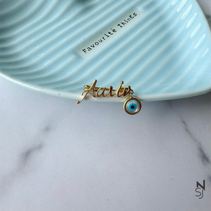 Custom Name Evil Eye Collar Pin