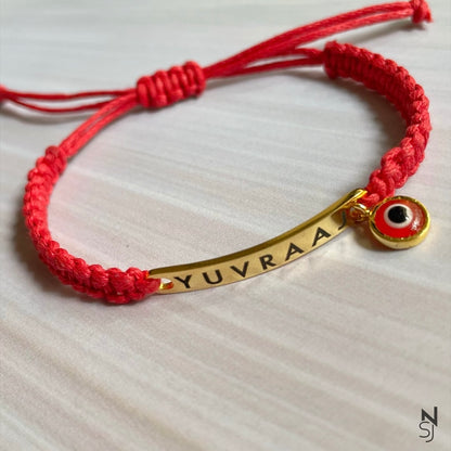Adjustable Custom Name Evil Eye Bracelet
