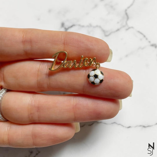 Custom Name Football Collar Pin