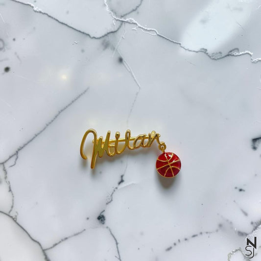 Custom Name Basketball Collar Pin