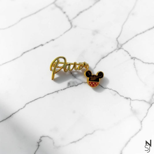Collar Pin with Mickey Hanging