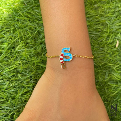 Sparkling Initial Firecracker Bracelet | Personalised 925 Silver Jewellery for Kids | Niashine