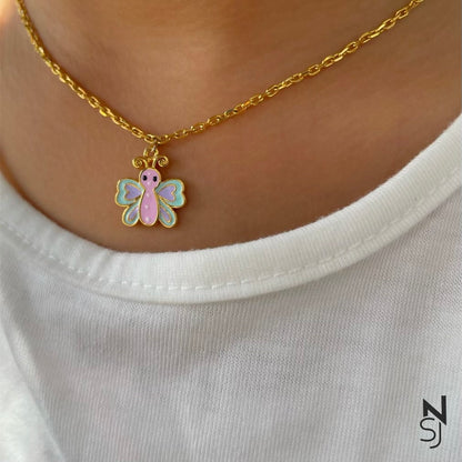 Whimsical Winged Beauty Neckchain | Personalised 925 Silver Jewellery for Kids | Niashine