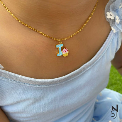 Sweet Scoops Initial Neckchain | Personalised 925 Silver Jewellery for Kids | Niashine