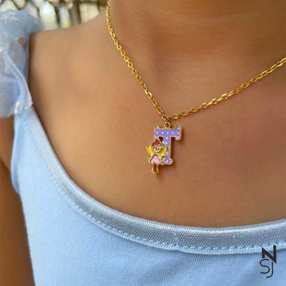 Fairyland Initial Neckchain | Personalised 925 Silver Jewellery for Kids | Niashine