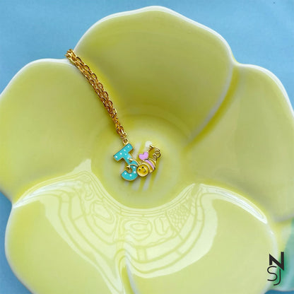 Beekeeper's Initial Neckchain | Personalised 925 Silver Jewellery for Kids | Niashine