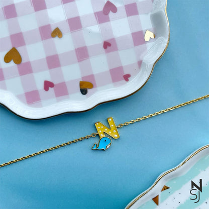 Whale's Tale Initial Bracelet